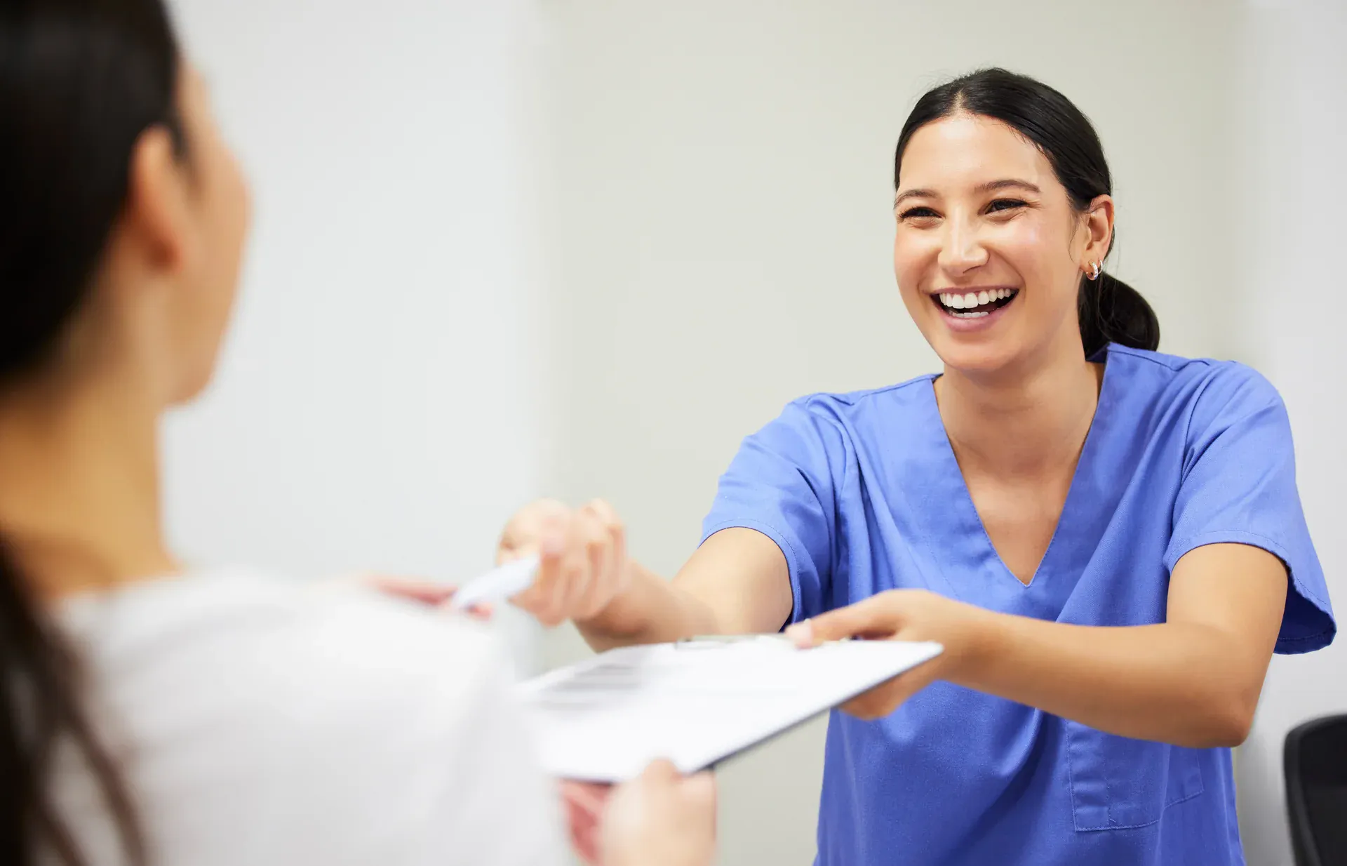 Patient discussing medical history and current medications